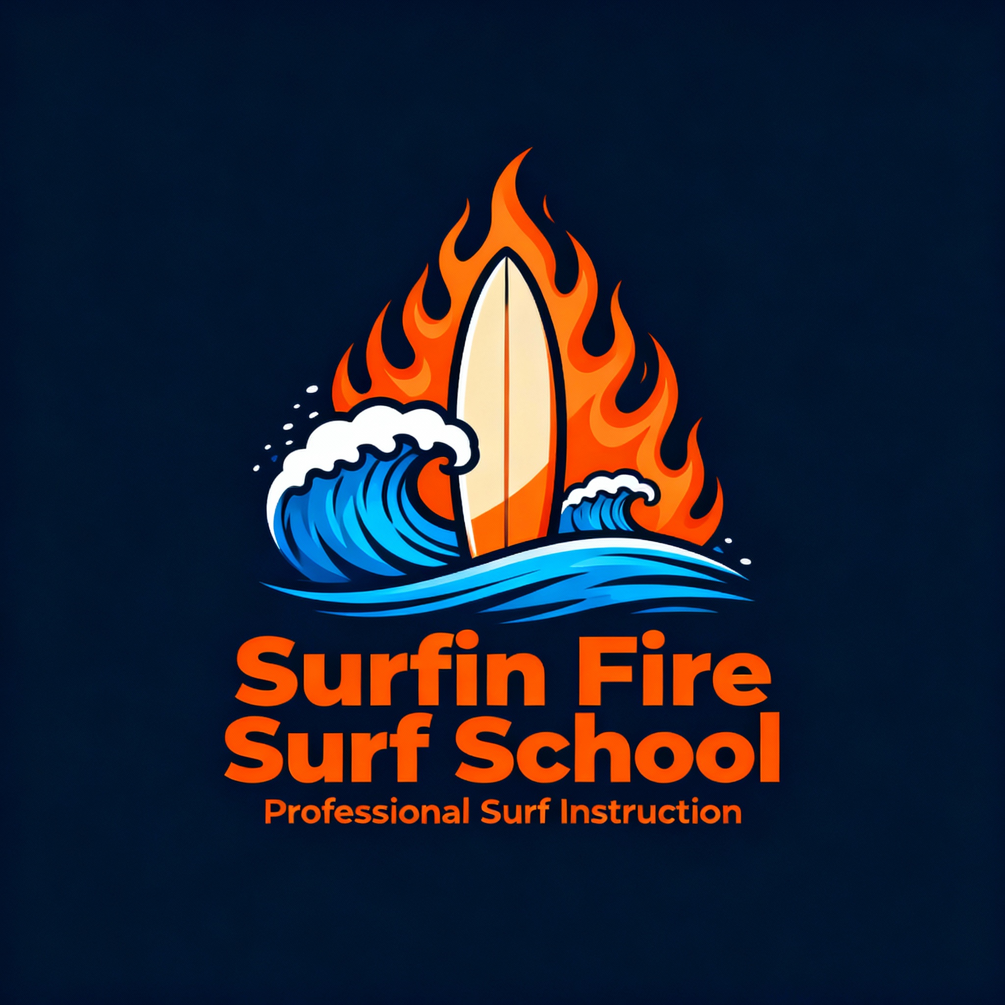 Surfin Fire Surf School Logo